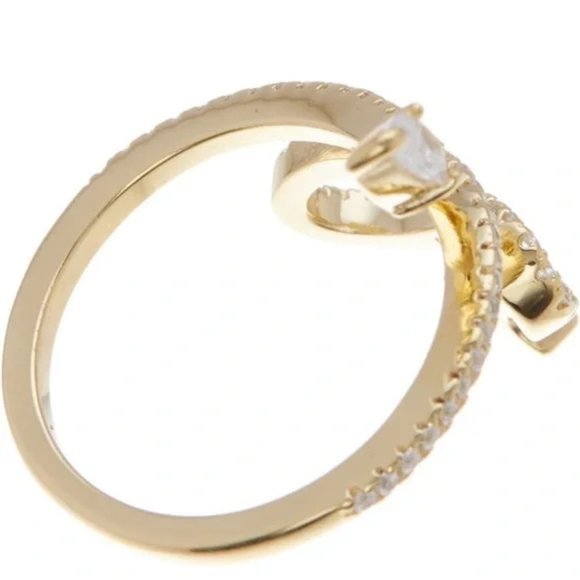 🆕 | Adornia | 14k Gold Plated Swarovski Crystal Accented | Winding Snake Ring - Picture 3 of 4